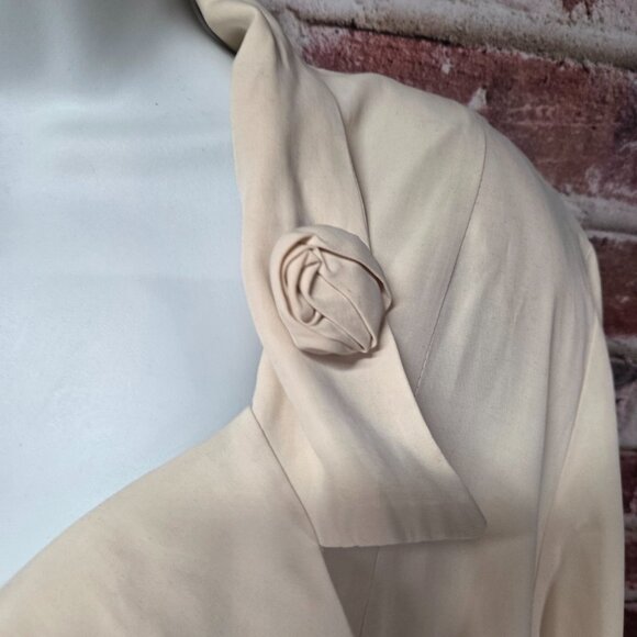 WR II Vintage Midi Dress 20 | Made in USA Cream Long Sleeve Cottagecore Retro - Picture 5 of 8